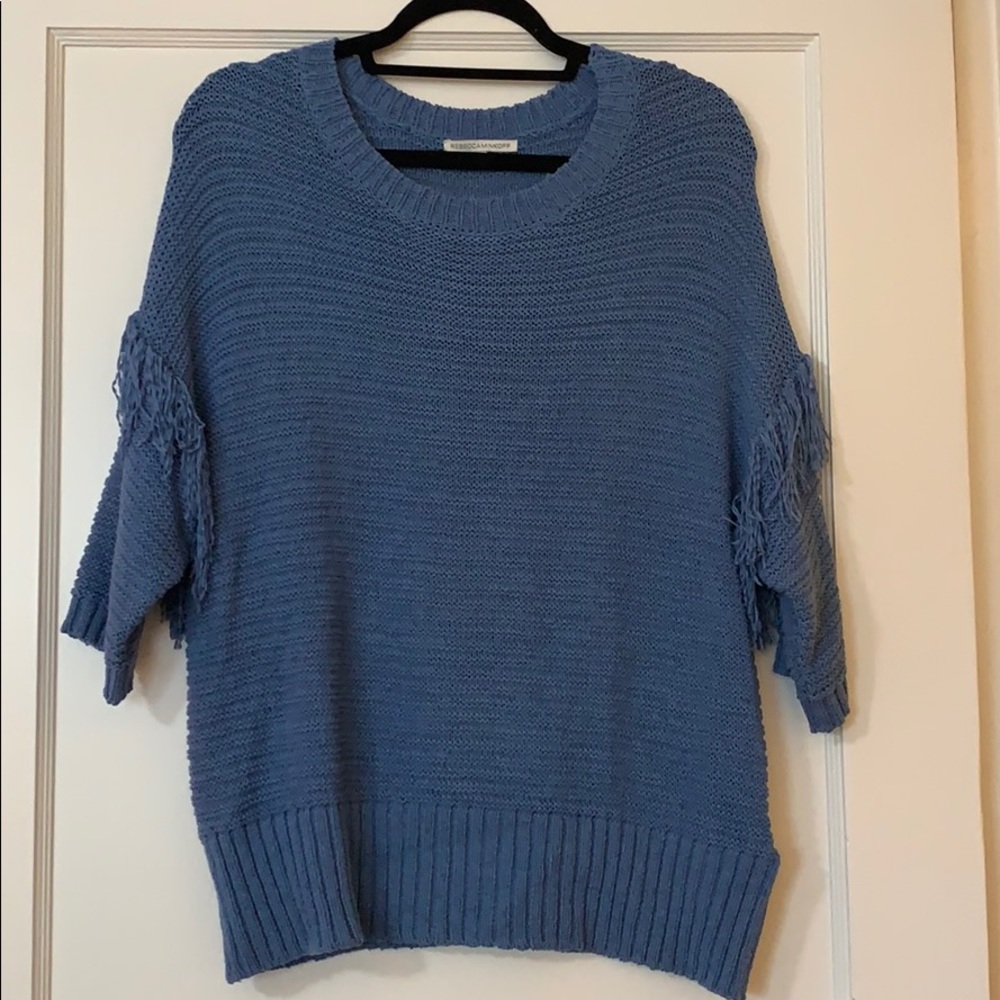 Blue sweater with fringe